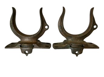 Pair Of Antique Bronze Swivel Oar Locks