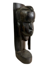 Hand Carved African Ebony Wood Statue Of A Woman