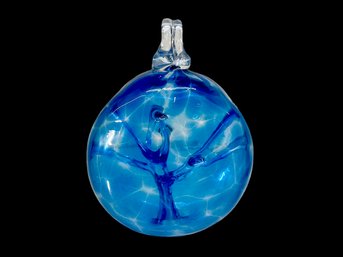 Bright Blue Blown Glass Witch Ball