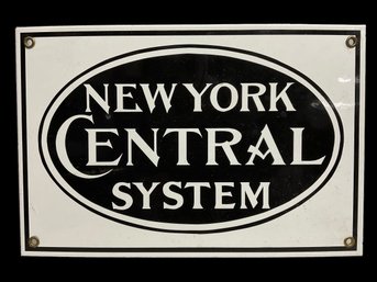 New York Central Railroad System Heavy Enamel Sign