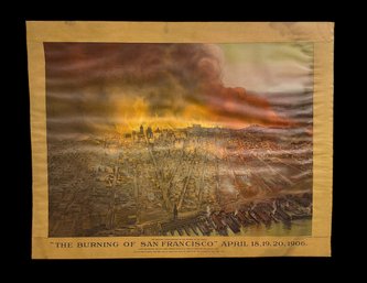 The Burning Of San Francisco 1906 Antique Lithograph By Schmidt Co