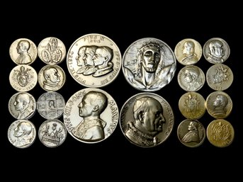 Lot Of 20 Vintage Pope Medallions