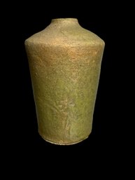 Vintage Arts And Crafts Porcelain Vase With Matte Green Glaze Unsigned