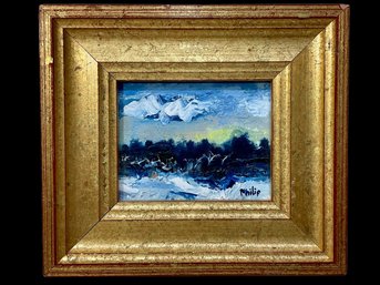 Philip Barter Oil Painting Winter Scene Signed