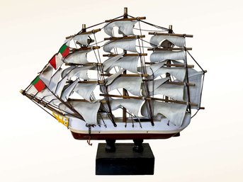 Model Ship With Bank In Base