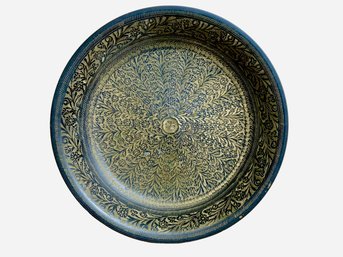 Large Intricately Carved Bronze Platter