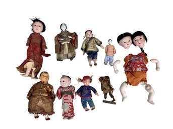 Lot Of Vintage  Distressed Japanese And Chinese Dolls