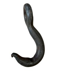 Gigantic Antique Wrought Iron Ship Cargo Or Rigging Hook 10.5 Inches Long