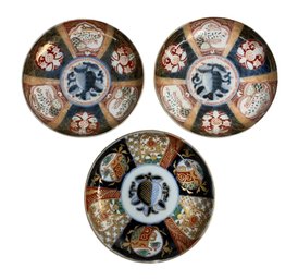 Three Antique Japanese Porcelain Imari Dishes