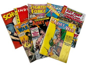 8 1960s Silver Age Comics Fighting Forces, Schwinn, Army At War, DC Comics Etc