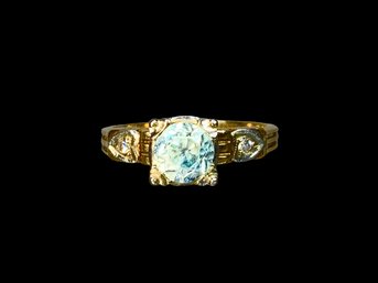 Antique Blue Stone And Diamond Sweetheart Ring