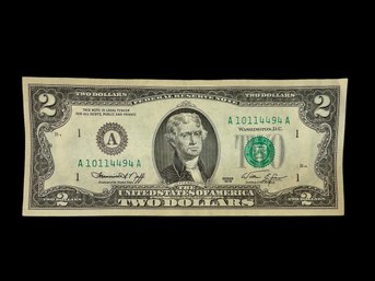 1976 Two Dollar Bill Paper Currency