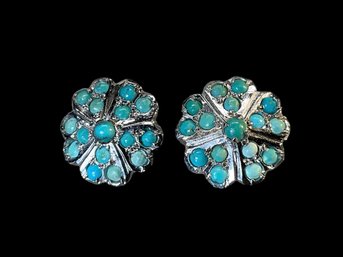 Sterling And Turquoise Post Earrings