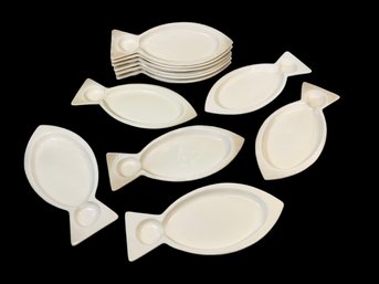 Vintage Mid Century Modern Set Of 12 Fish Dishes