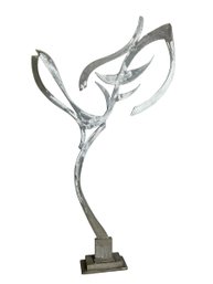 Large Free Standing Modern Art Steel Sculpture By Obie B Simonis Titled Lemon Tree 1990