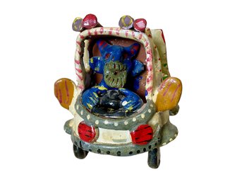 Ocumicho Pottery Mexican Folk Art Devil Driving Pepsi Truck