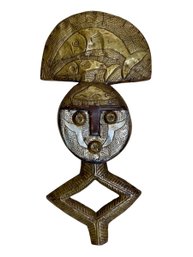 Kota Reliquary African Wood And Copper Statue