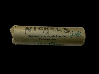 Roll Of Unsearched 1939 Plain Jefferson Nickels