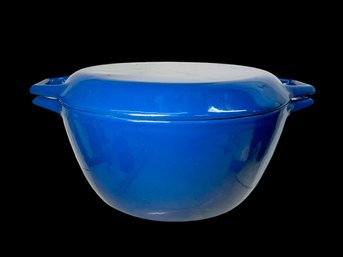 Heavy Blue Enamel Copco D3 Made In Denmark Cast Iron Pot With Lid