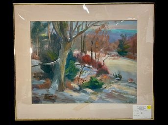 Oil Painting Of Winter Landscape Bob Aiello (b 1944)