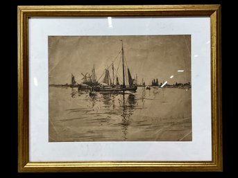 Pencil Signed Antique Lithograph John Twachtman (1853-1902)