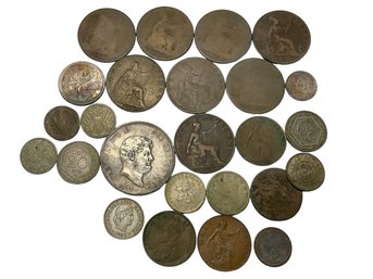 Lot Of Vintage And Antique Coins Foreign And National With Silver