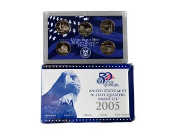 United States Mint 50 State Quarters Proof Set 2005 California Minnesota Oregon Kansas West Virginia
