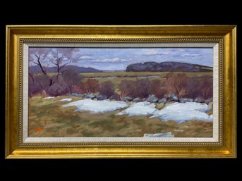 Jim Clyde Signed Oil Painting On Board Vestiges Of Winter