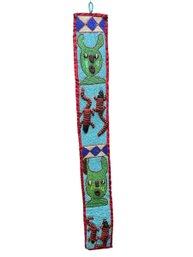 Vintage African Yoruba Beaded Sash With Lizards And Faces