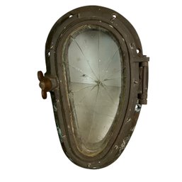 Antique Or Vintage Bronze Ship Porthole Kidney Shape