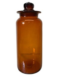 Big Tall Dark Amber Glass Apothecary Jar