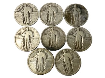 8 Standing Liberty Quarters 90 Percent Silver