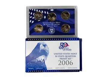 United States Mint 50 State Quarters Proof Set 2006 Nevada Nebraska Colorado North Dakota South Dakota