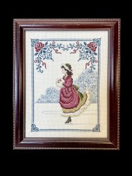 Small Needlepoint Of Ice Skating Girl