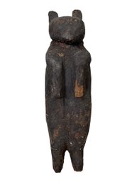 Primitive Carved Wooden Bear Figure