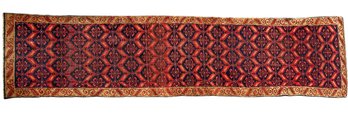 Antique Late 19th C. Northwest Persian Kurdish Runner Oriental Carpet 2 Foot 6 Inches By 10 Foot 3 Inches