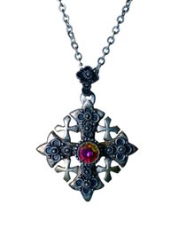 Jerusalem Cross Pendant Marked 900 Silver