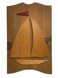 Vintage Wooden Sailboat Decor Wall Hanging