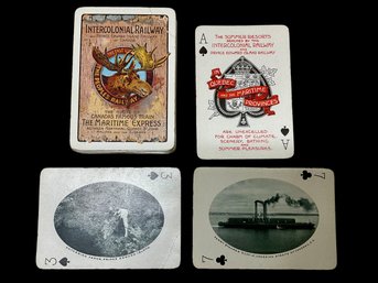 Rare Intercolonial Railway Antique Playing Cards Complete Set