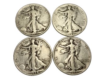 4 Walking Liberty Half Dollars 90 Percent Silver
