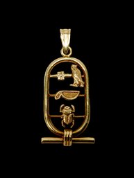 Vintage 14K Egyptian Hieroglyphic Pendant