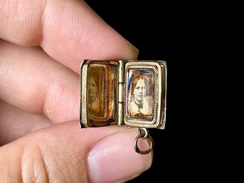 10K Tiny Antique Civil War Era Daguereotype In Locket