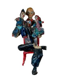 Folk Art Paper And Wire Sculpture Puppeteer