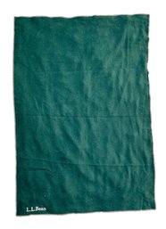 Vintage LL Bean Wool Camp Blanket 51 Inches By 72 Inches Dark Forest Green