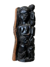 African Figural Carving Post With Many Figures