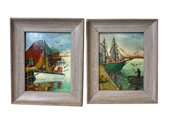 Pair Of Small Oil On Board Paintings One Signed Godfrey