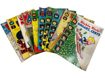 10 1960s/1970s Comic Books Dennis The Menace, Richie Rich, Meet Angel And The Ape DC, Fawcett Etc