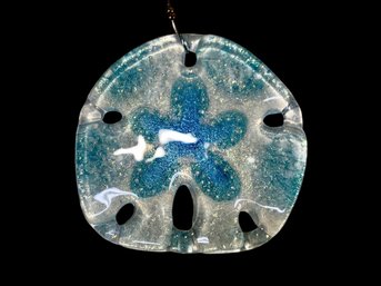 Artisan Made Blown Glass Sand Dollar Sun Catcher