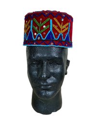 Beaded Velvet Hat Vintage African?