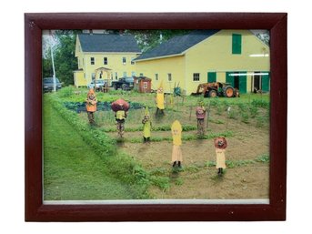 Strange Altered Photo Of Creepy Masked Vegetable Figures